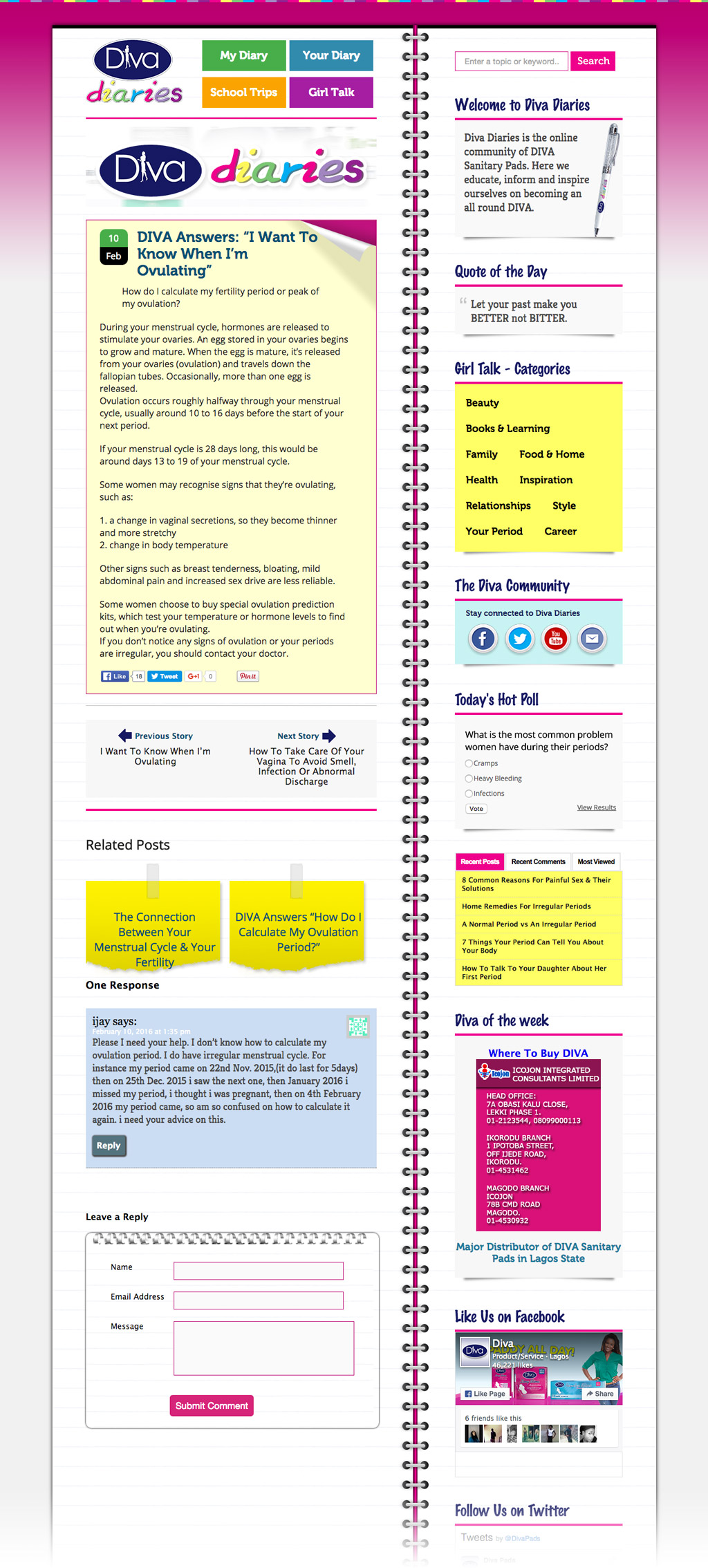 diva-diaries-blog-homepage-design