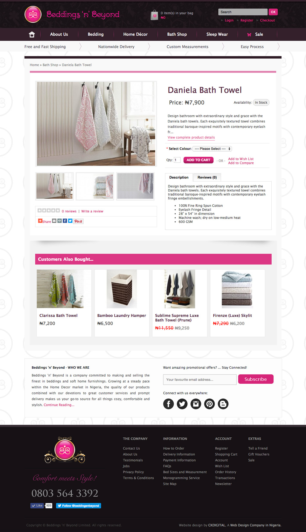 beddings-n-beyond-eCommerce-product-page-development