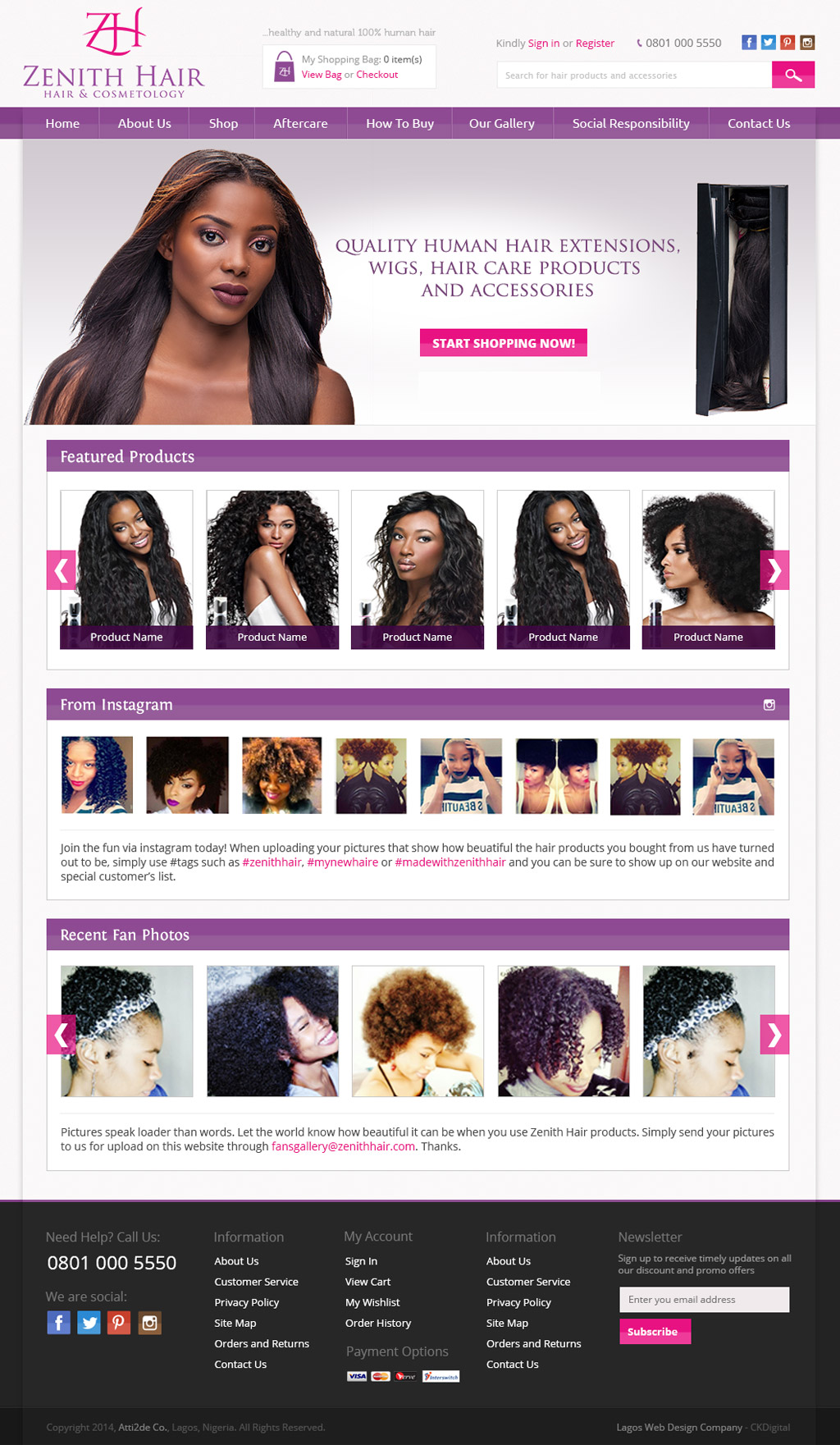 zenith-hair-website-homepage-development