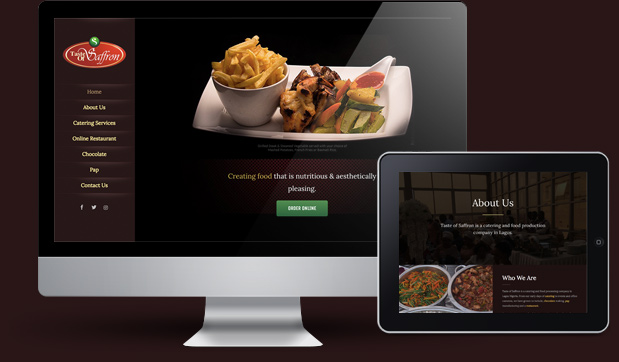 Website Design for Taste of Saffron