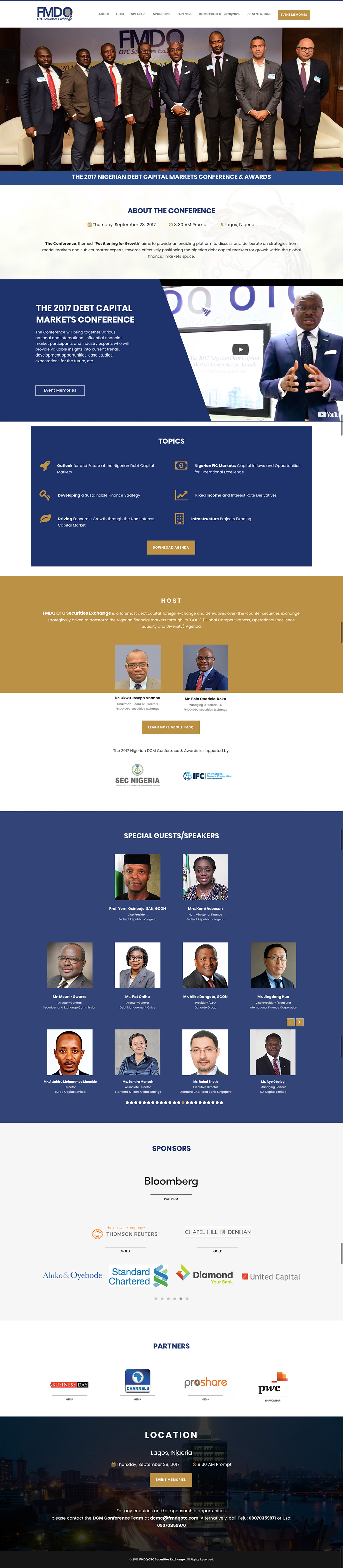 Website Design for FMDQ DCM Conference 2017